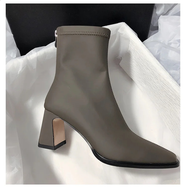 Ankle Boot Women Winter Cashmere Warm Fashion Black Sexy Skinny Leg Elastic Botas De Invierno Para Mujer Bota Feminina 240718