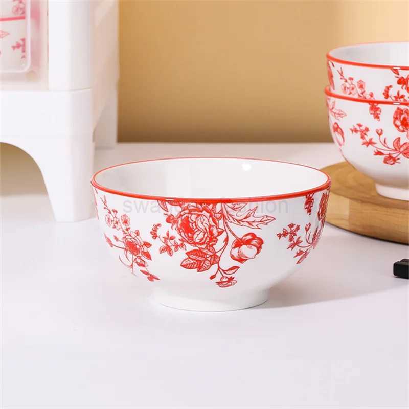 3PCS Ceramic rice bowl 4.5-inch round bowl suitable for microwave and oven home kitchen tablewareB270723