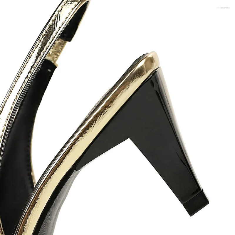 Dress Shoes Women 6cm High Heels Fashion Gold Sier Holographic Sandals Lady Party Elastic Mid Comfortable Daily Sandles