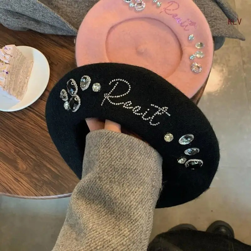 Trendy Decor Hat Girls Woman Painter Hat Autumn Winter Windproof Painter Hat French Hat for Winter 240715