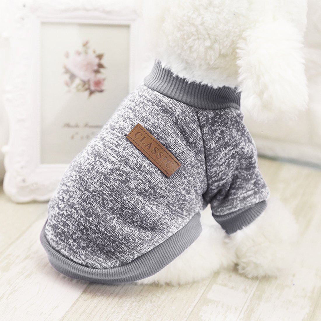 Classic Sweater Sweatshirt, Soft Fleece Coat for Small,Medium Dog,Warm Pet Dog Cat Clothes,Soft Puppy Customes 2 Color
