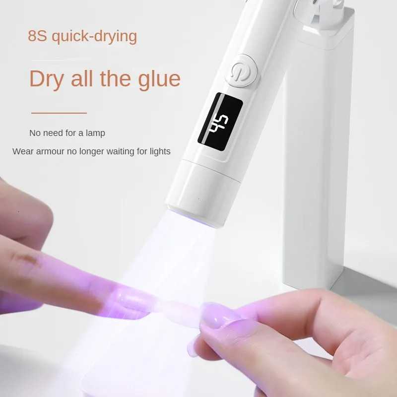 Portable Mini LED Nail Lamp Rechargeable UV Led Lamp for Nails Quick Gel Dry UV Nail Art Tool Light With Bracket 240713