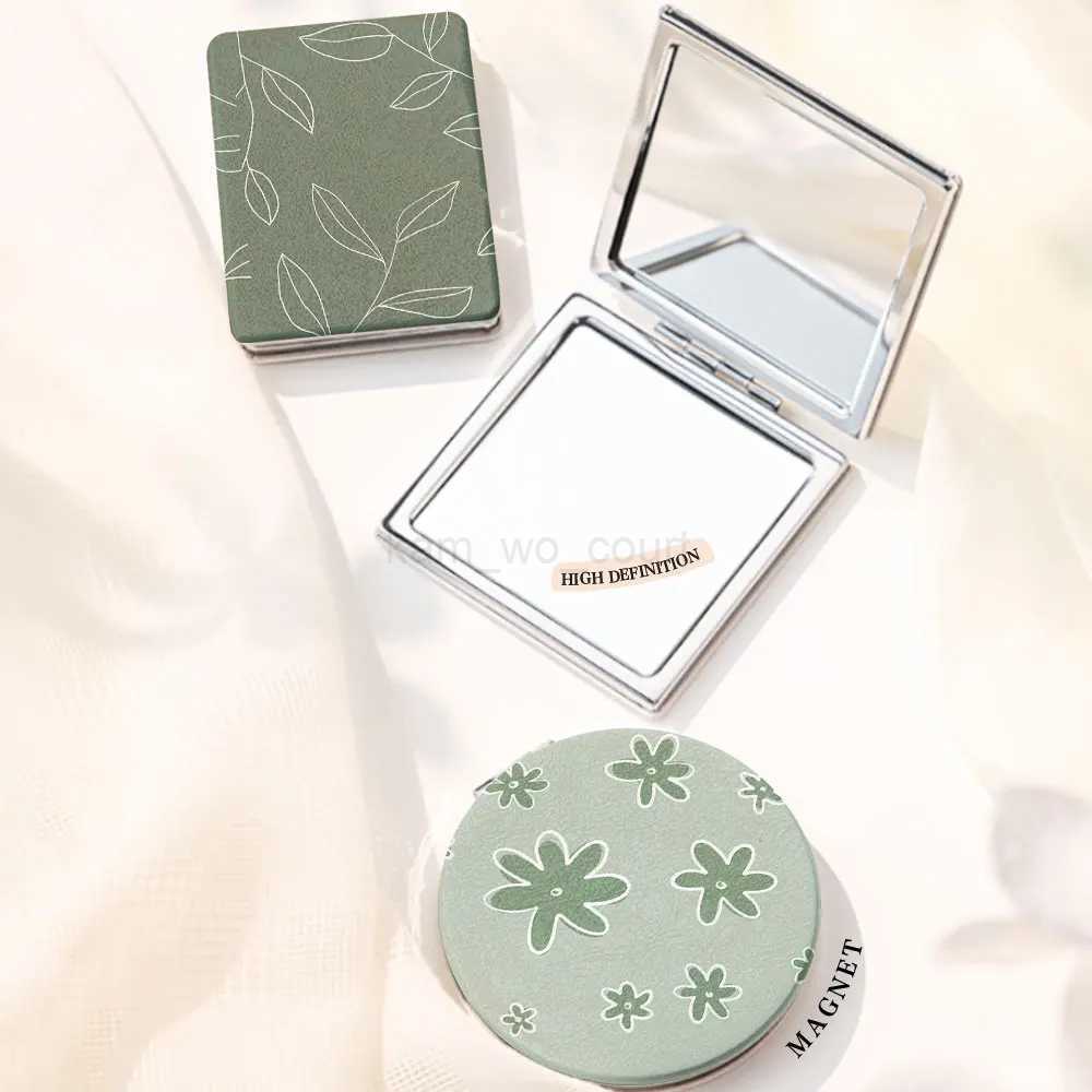 Cosmetic mirror appearance delicate and small work travel are convenient to carry plant patterns have a feeling of natureM240722