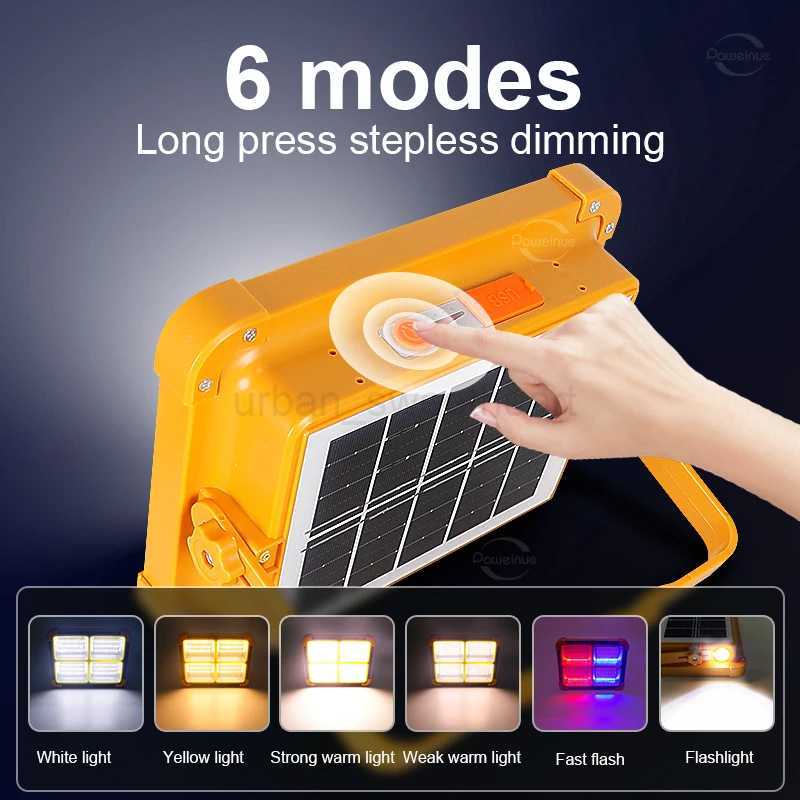 Powerful 400 Solar Rechargeable Camping Light 20000mAh Power Bank LED Flashlights Magnet Portable Lantern Repair Emergency LampCL240722