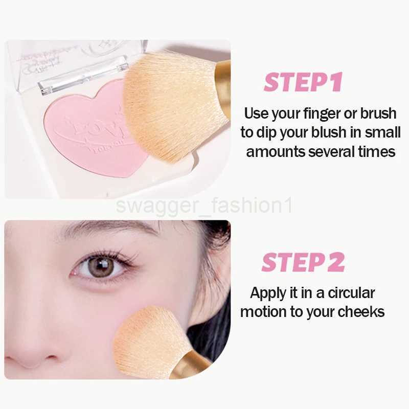 Love Powder Blusher Long-lasting Natural Matte Cheek Contour Tint Peach Pink Facial Blusher Cosmetics Single Color Blush PaletteB240722