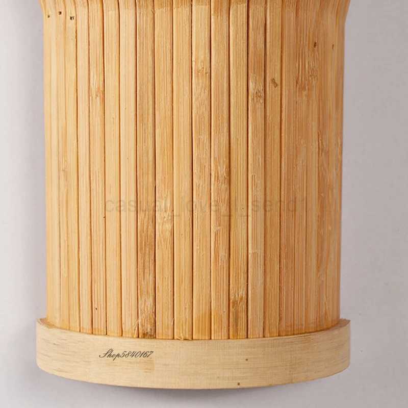 New Modern Wooden Wall Lamp Lights Creative Bamboo Sconce Wall Light for Living Room Bed Room Loft Wall Decor Lighting E27 LampsCL240722