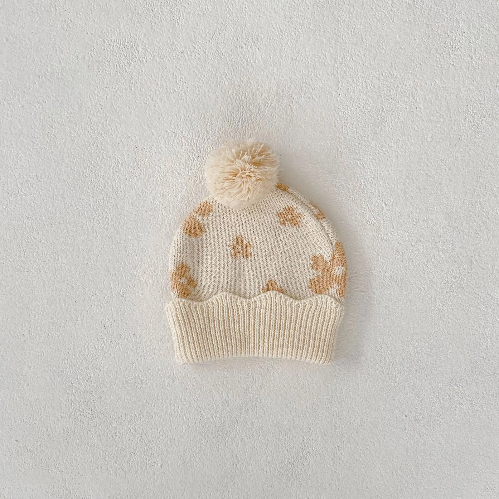 MiniAinis Autumn Winter Baby Knitted Coat Pantshatsocks 4 Pieces Suit Girls Sweater Clothing Set Children Beige Warm Clothes 240715