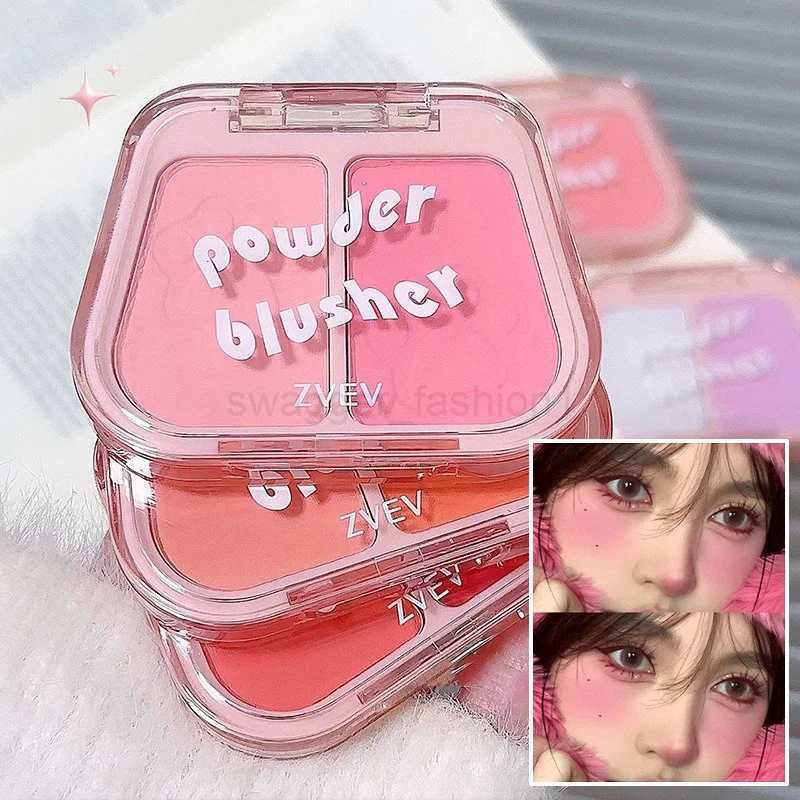 2-color Blush Palette Matte Natural Cheek Contour Peach Pink Red Nude Makeup Purple Expansion Contraction Blush Mineral PowderB240722