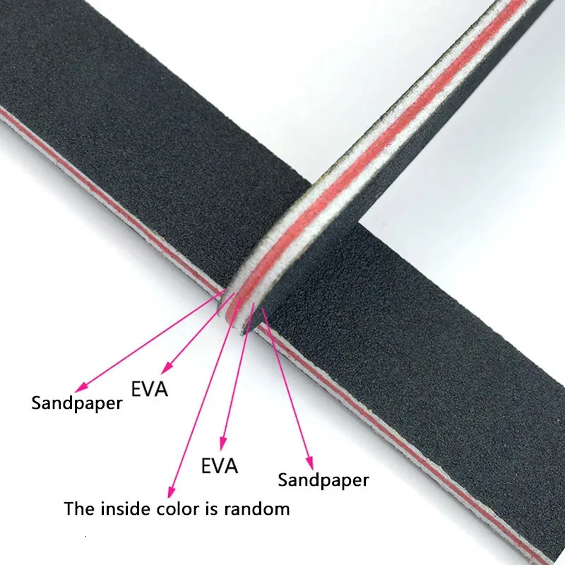 5pcs10pcs Nailfile Professional Nail Buffer Black Sandpaper Strong Straight Lime Angle 100180 Buffing Sanding Files 240713