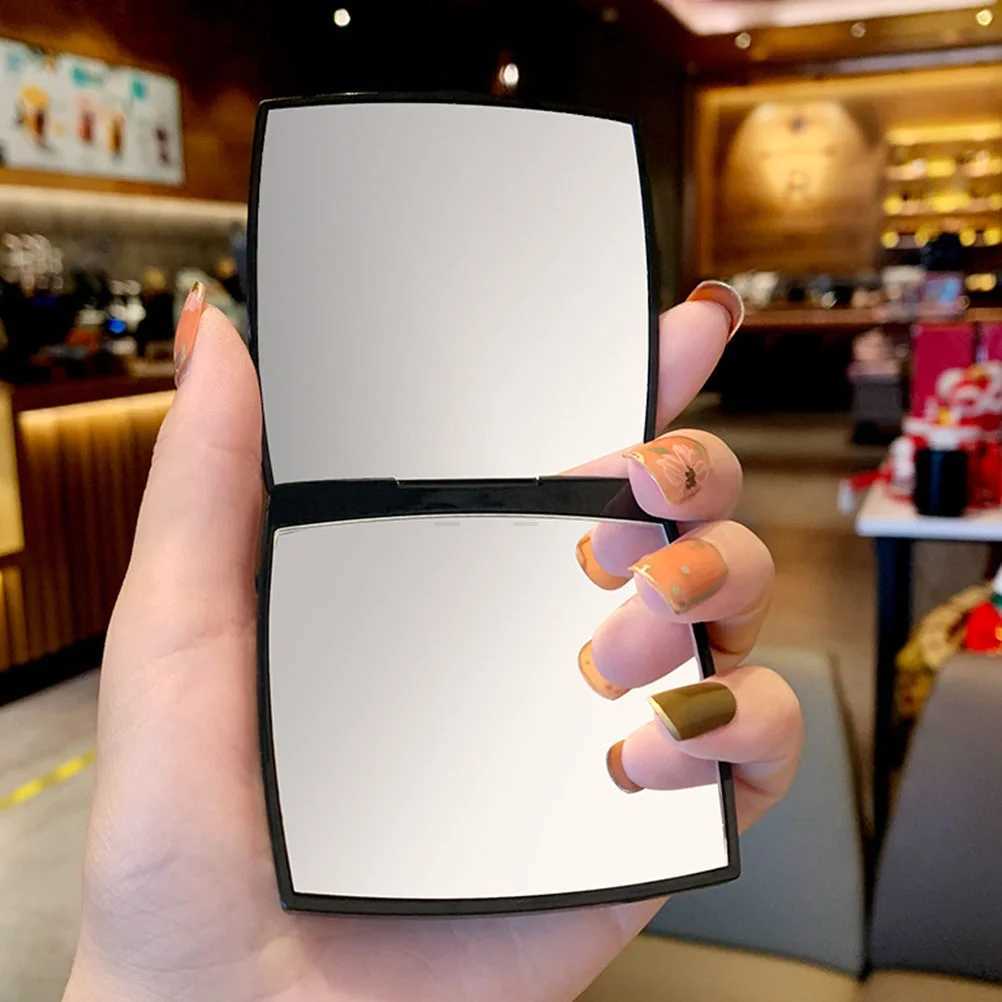Double Sided Makeup Mirror Compact Handheld Travel Vanity Simple Stylish Pocket Small Abs PortableM240722