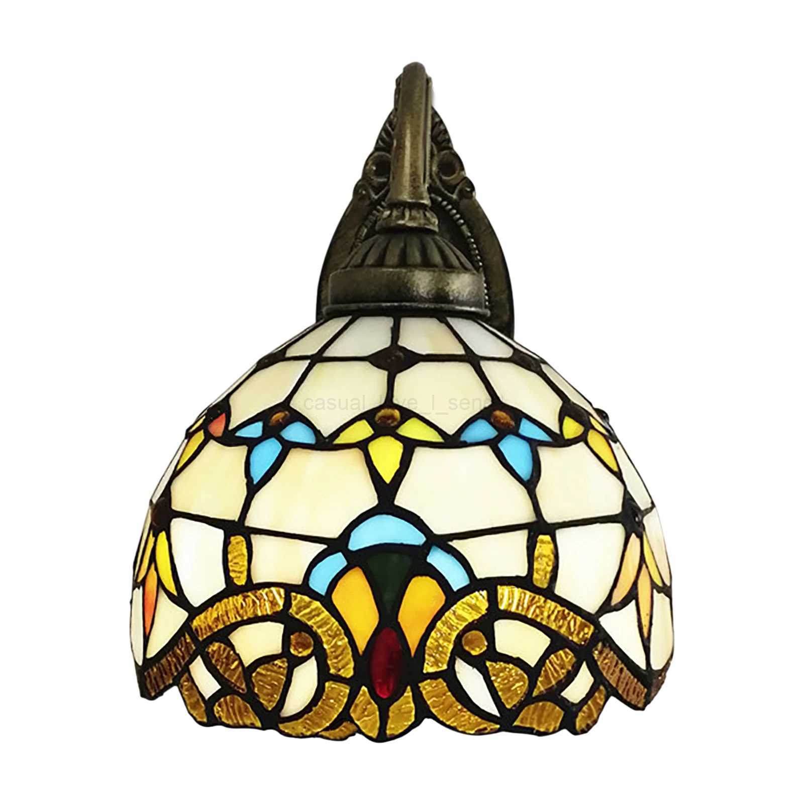 Tiffany Style Beige Dome Glass Wall Lamp Victorian Style For Bedroom Living Room Dining Room Balcony LoftCL240722