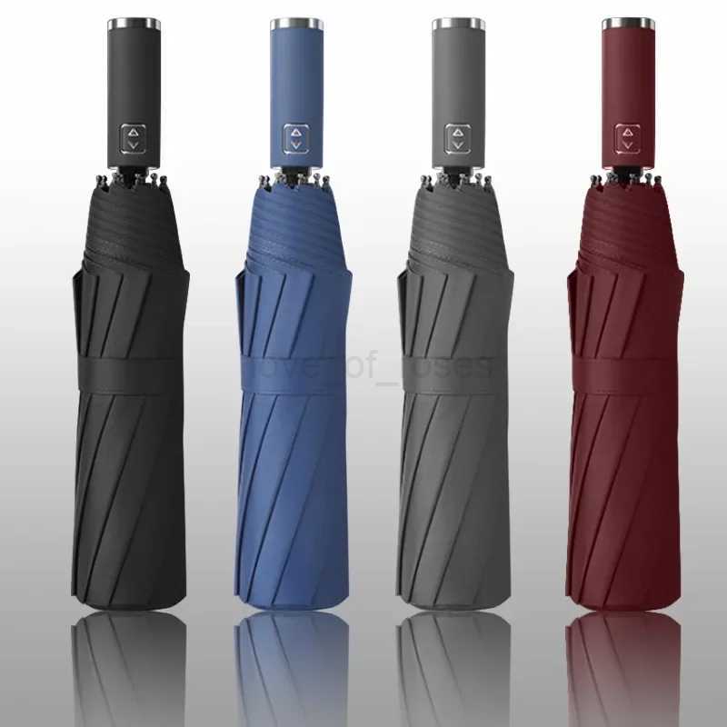 Windproof 3 Storm Large Women 130cm Men Paraguas Foldable For Travel Strong Rain Size Big Family Umbrella FoldingM240722