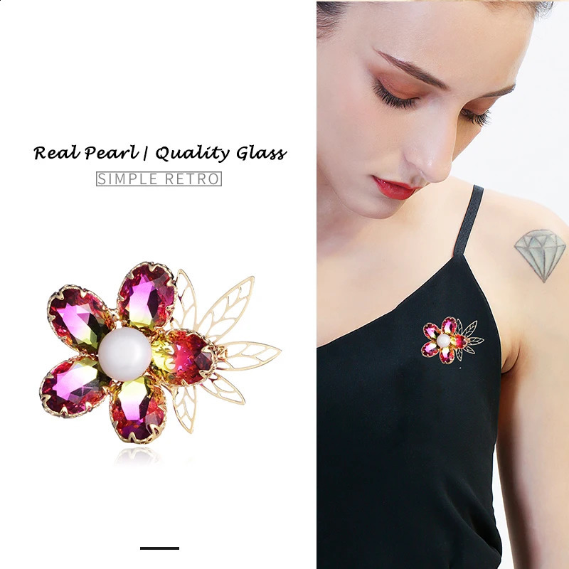 Hongye Freshwater Pearl Flower Brooches for Women Gold Brooch Sweater Pins Fine Jewelry Bouquet Party Wedding Accessories 240713