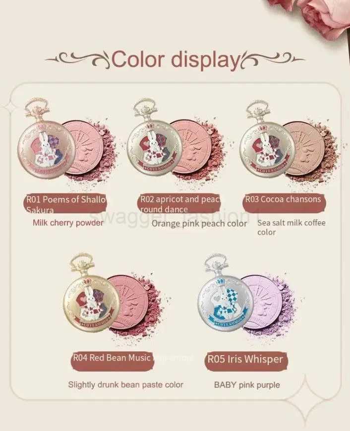 Cute Rumor Cute Rabbit Vitality Blush Carton Matte Repair Natural Expansion Contraction Color Blush Face Makeup CosmeticsB240722