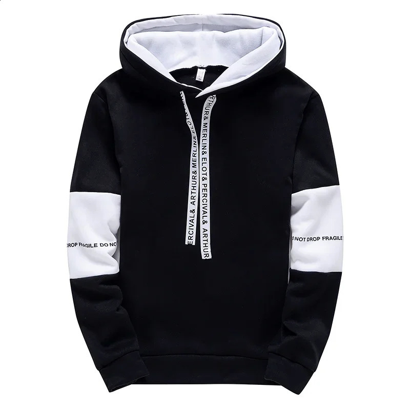 Mens Hoodie Long Sleeve Casual Printed Letter Sweatshirt Spring Hip Hop Pullover Sportswear 240822