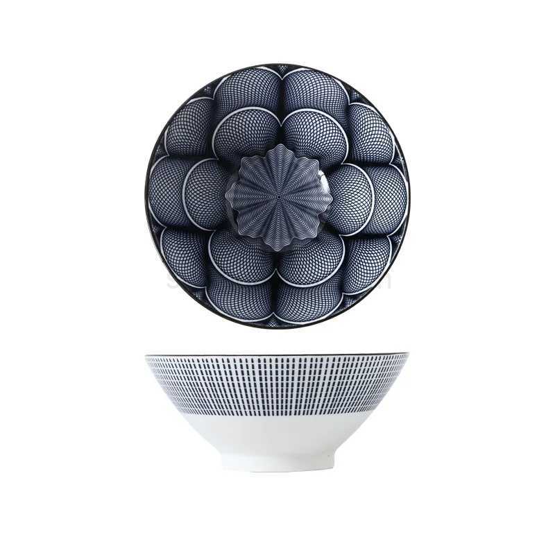 Round Porcelain Salad Soup Ramen BowlStackable Ramen Bowl Serving BowlMicrowavable Ceramic BowlsHeat and Cold Resistant30ozB270723