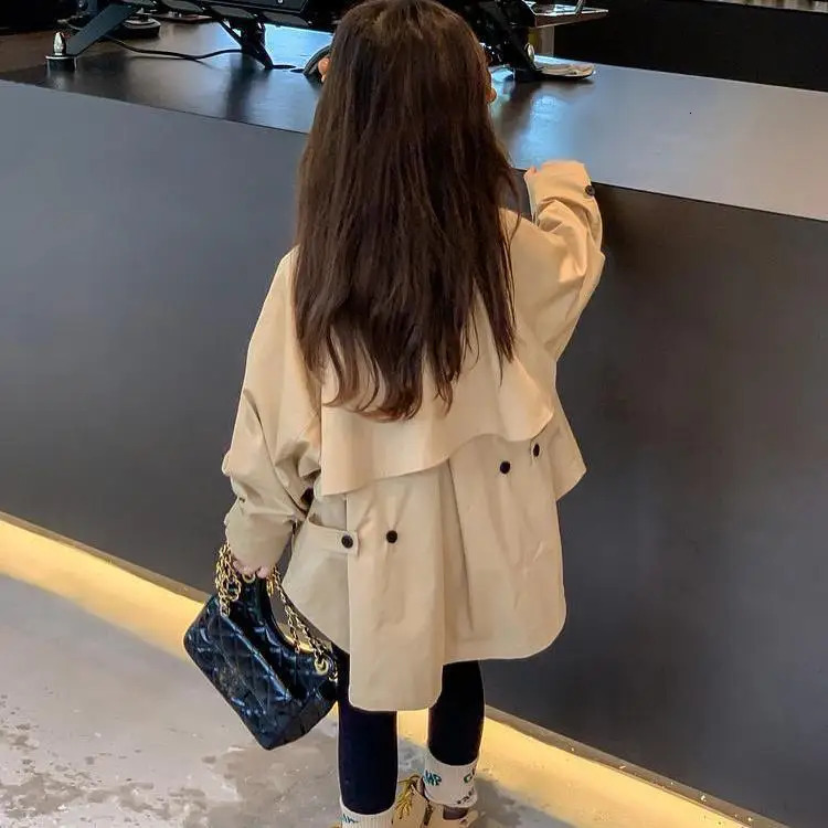 Baby Girls Jackets Trench Coats Spring Autumn Clothing Kids Children Casual Clothes Windbreak Out Garment Overwear 240711