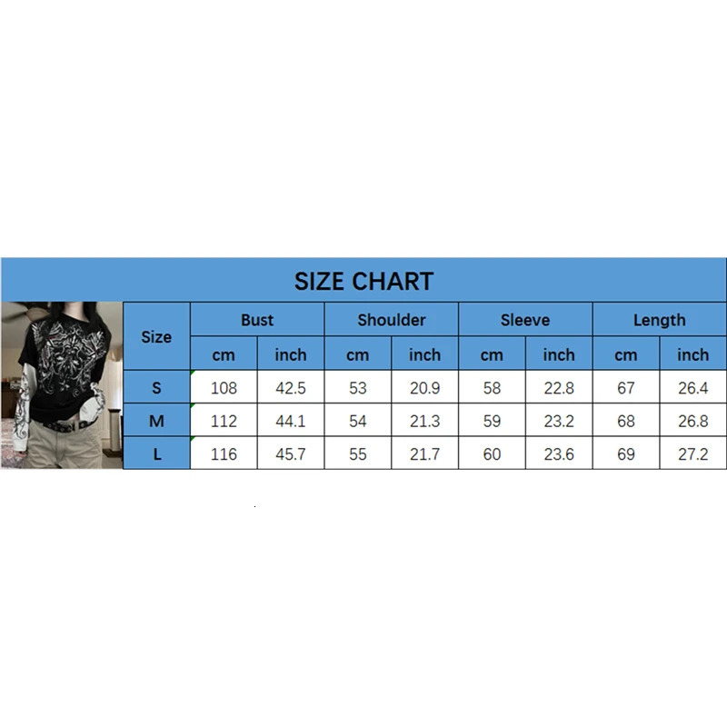 Xingqing Gothic Tops Women Vintage Graphic Print Patchwork Long Sleeve T Shirts y2k Dark Academia Aesthetic Clothes Streetwear 240717