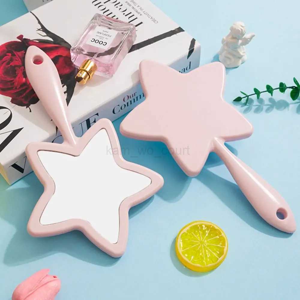 Handheld Makeup Mirror Cute Star Shaped Vanity Cosmetic Mirror Creative Cosmetics ToolsM240722