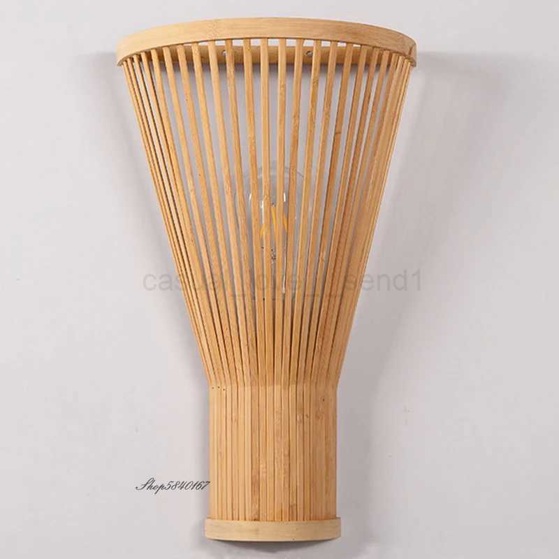 New Modern Wooden Wall Lamp Lights Creative Bamboo Sconce Wall Light for Living Room Bed Room Loft Wall Decor Lighting E27 LampsCL240722