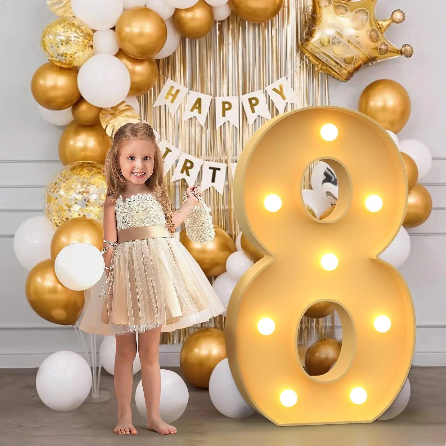 3.3FT/4FT DIY Marquee Light Up Number with LED Lights for 1th 18th Birthday Heart/Diamond Mosaic Numbers Party Foam Board Kit 240717