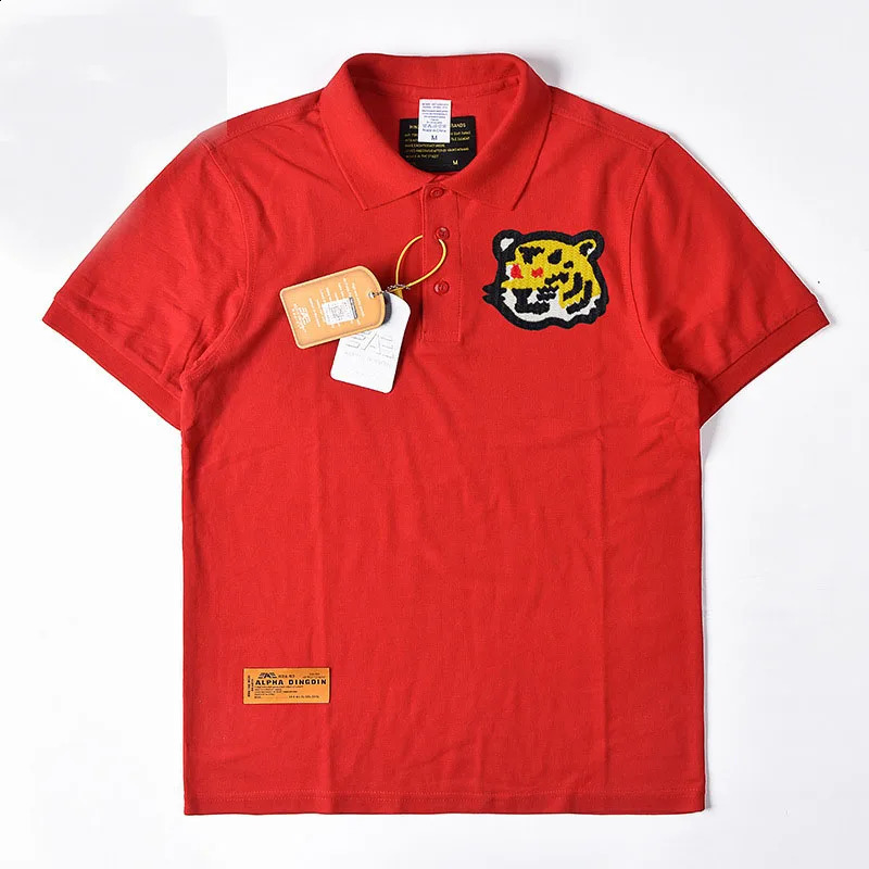 Mens Polo Shirt Tiger Head Embroidery Short Sleeved T-shirt Summer Lapel Half Sleeve T shirts for Male 240712