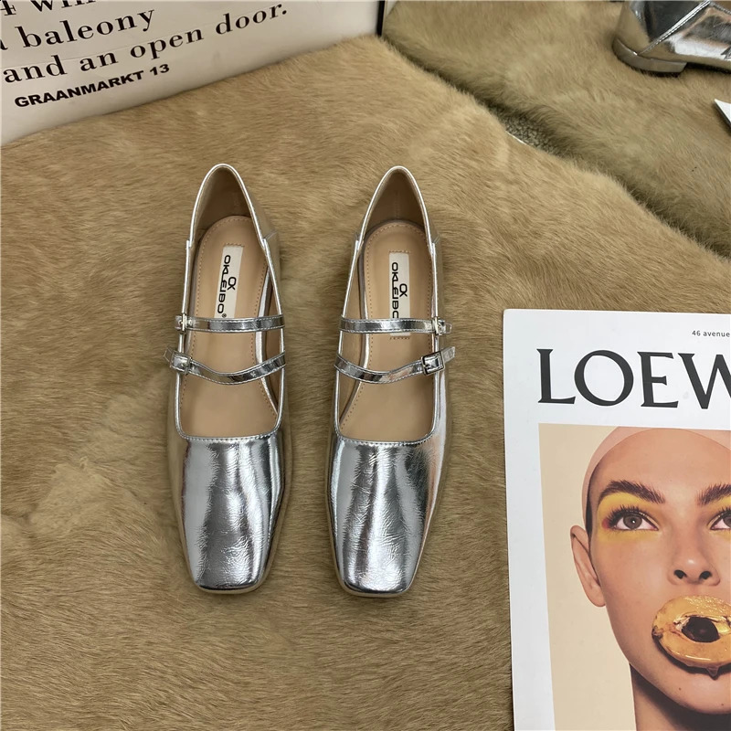 Red Spring Women Mary Jane Shoes Fashion Round Toe Shallow Slip On Ladies Flat Soft Sole Outdoor Dress Ballerina 240718