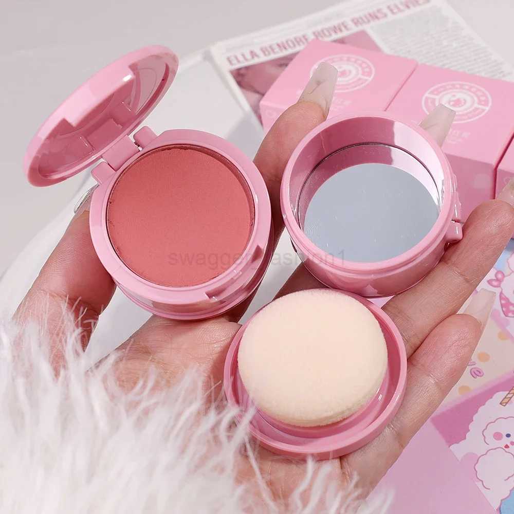 Monochrome Girl Blush with Powder Puff Makeup Natural Cheek Tint Blush Palette Peach Pink Cheek Contour Blush Korean CosmeticsB240722