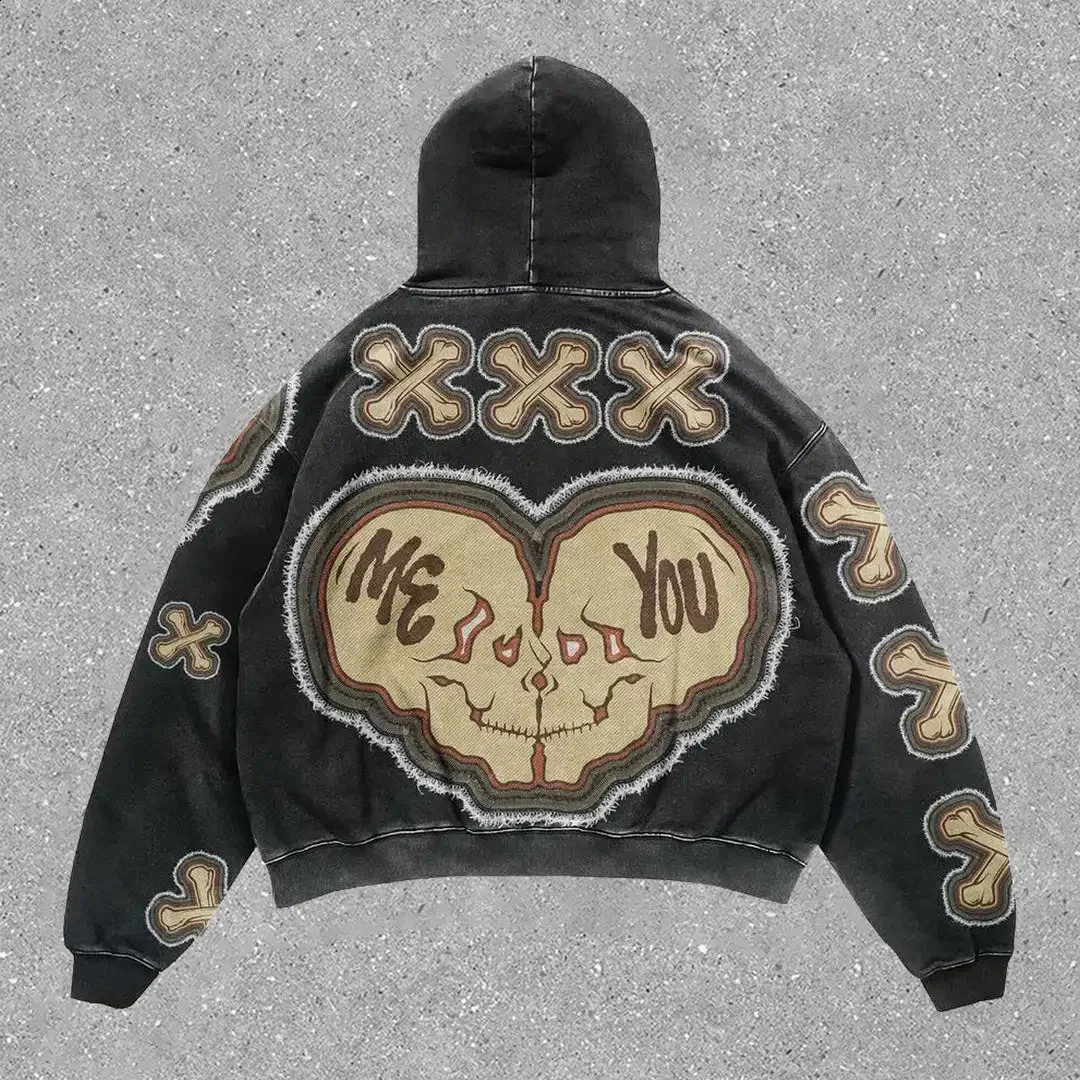 Harajuku Letter Print hoodies women graphic y2k top high street oversized hoodie Couples American streetwear goth women clothes 240819