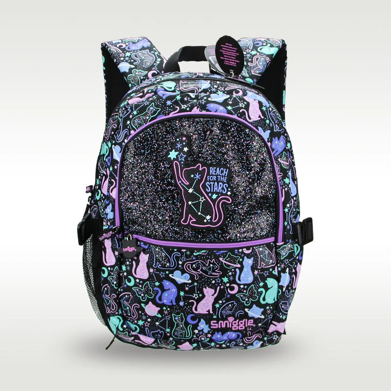 Australia original Smiggle childrens -selg schoolbag female cute high-quality backpack star cat 16 inches 240712 49e1