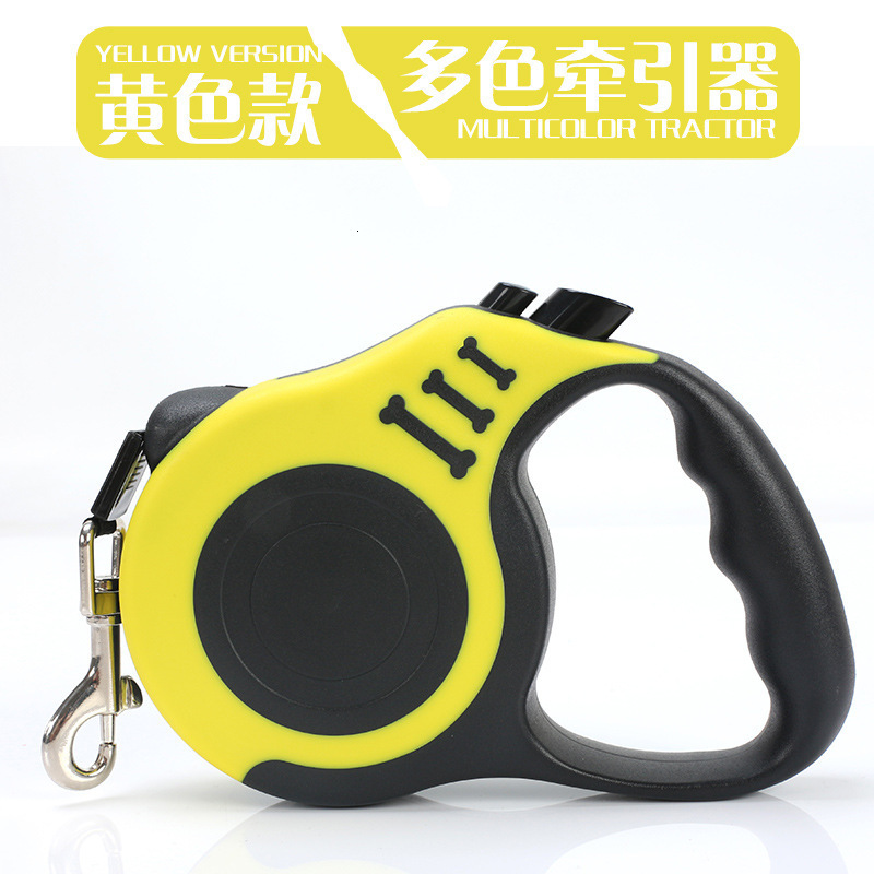 Pet leash with automatic retractable traction device, bone printed dog walking leash, 3m/5m pet supplies