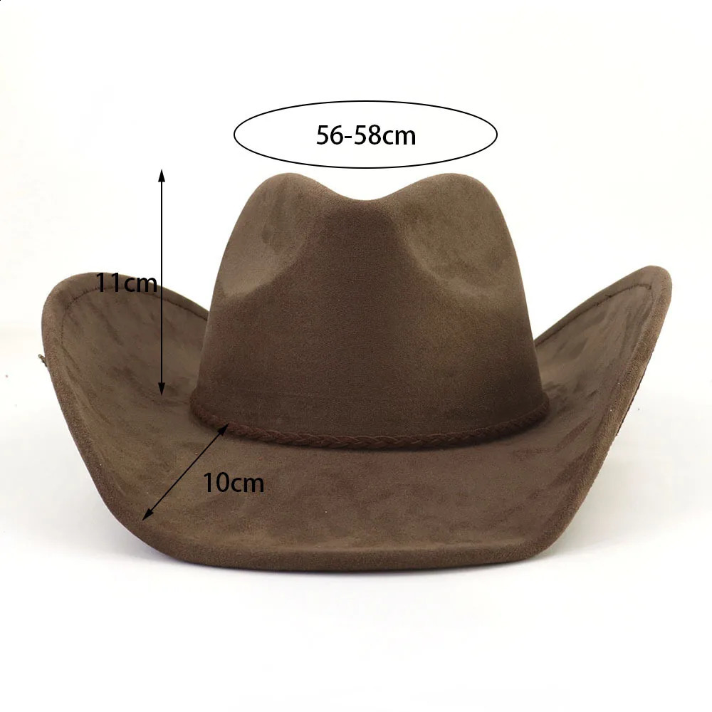 Suede Top Hat Fascinator Roll Brim Jazz Fedora Hat Men Women Rhinestone Five-Pointed Star Western Pink Cowboy Hat Cowgirl Cap 240717