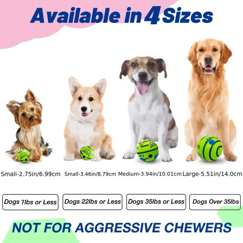 Pet dog toy ball Wobble Wag Giggle interactive chew sounds fun when rolling or shaking 240722
