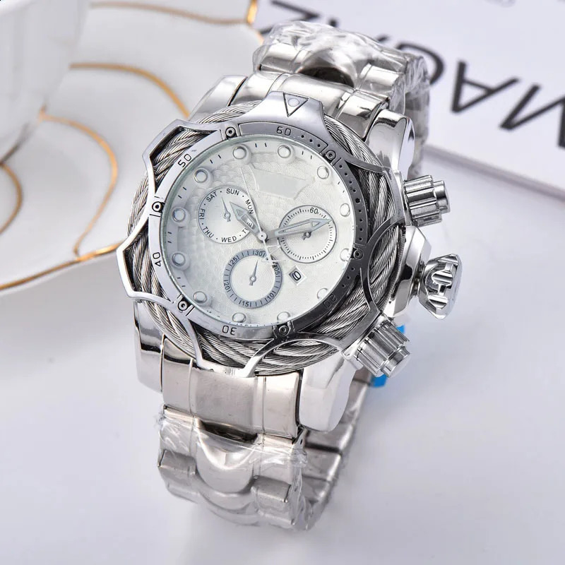 Gold Wire Rope Watch European Alloy Quartz Mens Waterproof Non Mechanical Strap Calendar Large Dial 240716