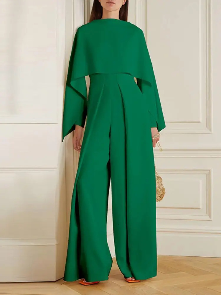 Bohohipei Women Fashion Solid Color Zipper Elegant Wide Leg Jumpsuits 2024 Spring Autumn Long Sleeves Casual Jump Suits 240715
