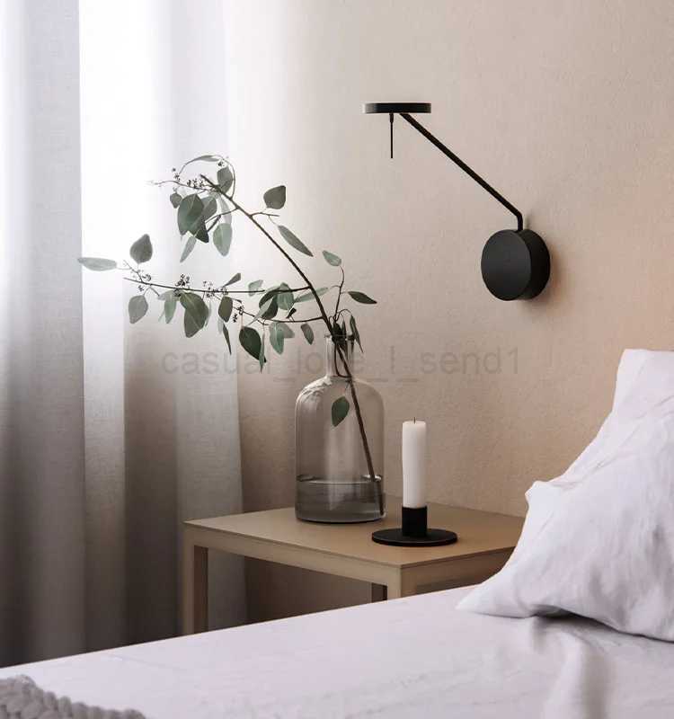 Minimalist Italian restaurant living room background wall light Nordic black adjustable light study office area wall lightCL240722