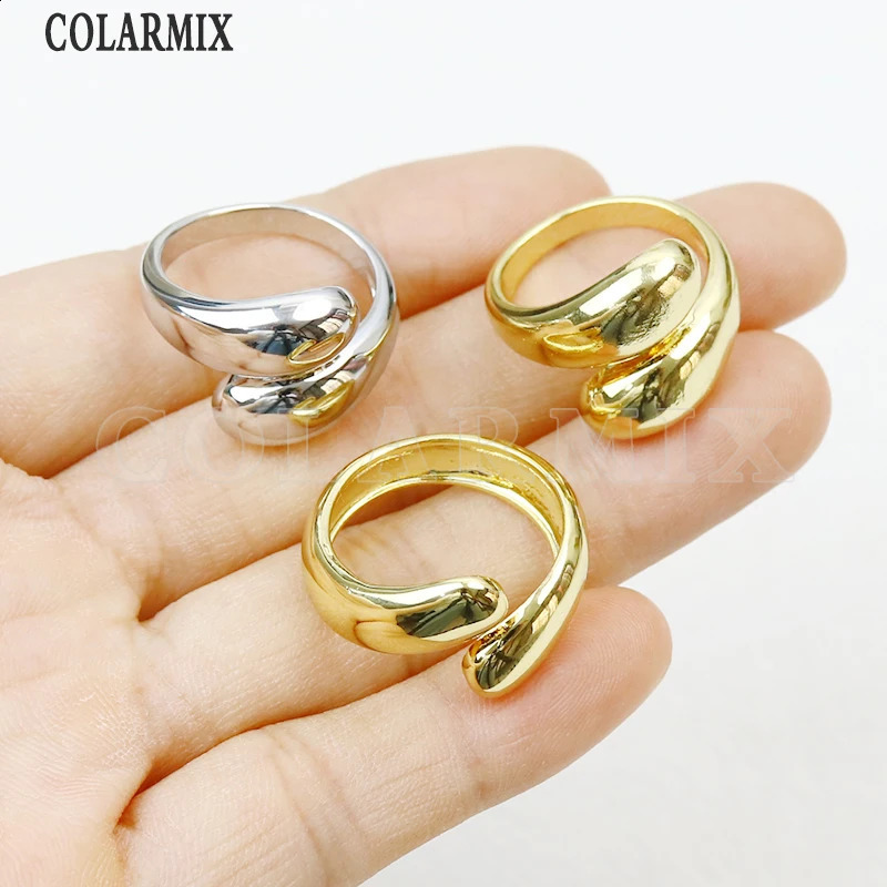 10 Pcs Smooth Metalllic Round Hug style Punk Rings Openable Women Classic Party Gift Fashion Jewelry 6 240713