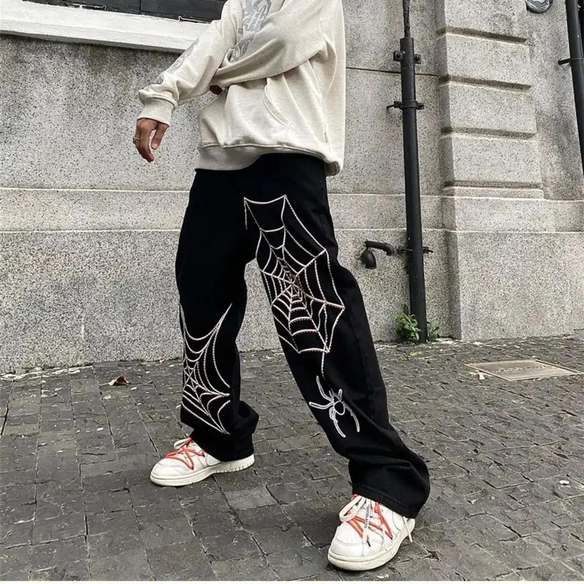Streetwear Y2k Pants Anime Sweatpants Male Wide Leg Oversize Pants Men Techwear Baggy Straight Trousers 240716