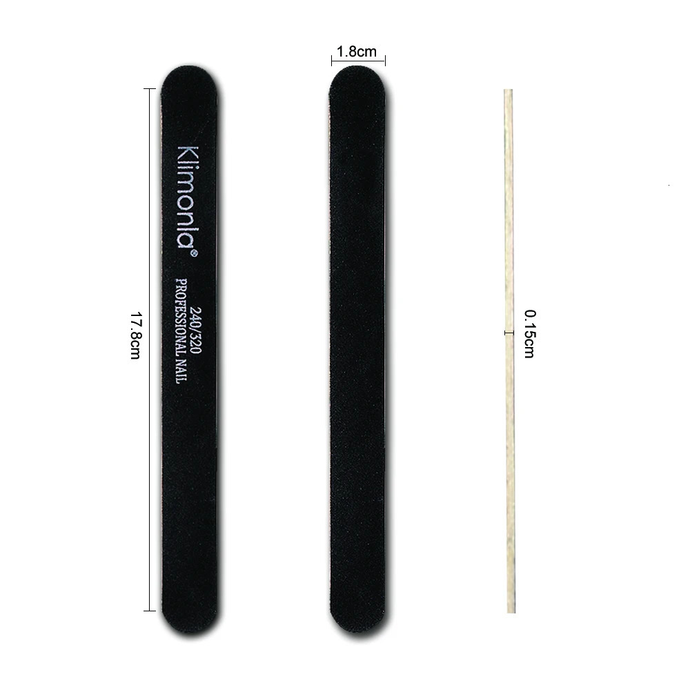 510 20 pcs Wooden Nail File 100180240320 Black Sandpaper Buffer Professional Nail Files Pedicure Manicure Polishing Tools 240713