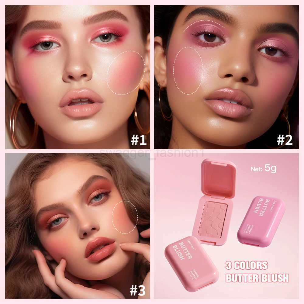 Butter Blush Single Color Matte Natural Cheek Tint Waterproof Face Contouring Cosmetics Blush Powder Face Soft Female MakeupB240722