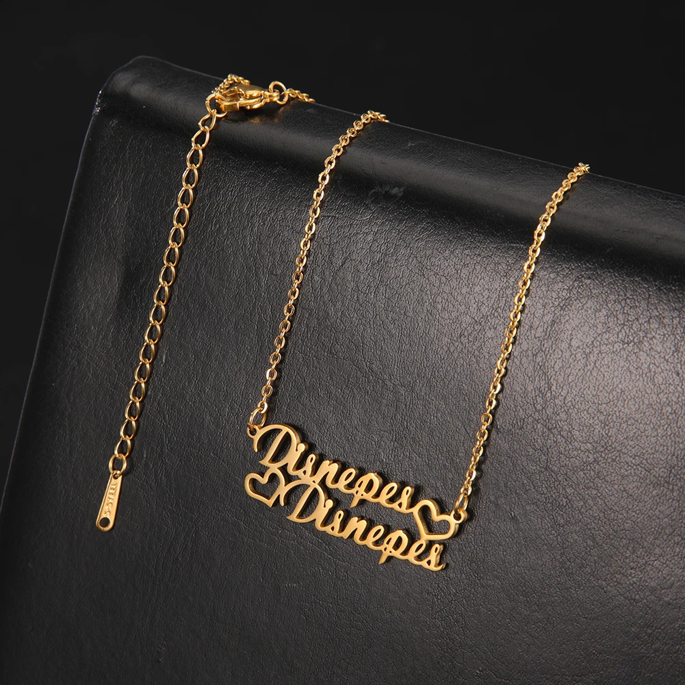 Sipuris custom name necklace personalized gold stainless steel suitable for women and men jewelry wedding gifts 250210