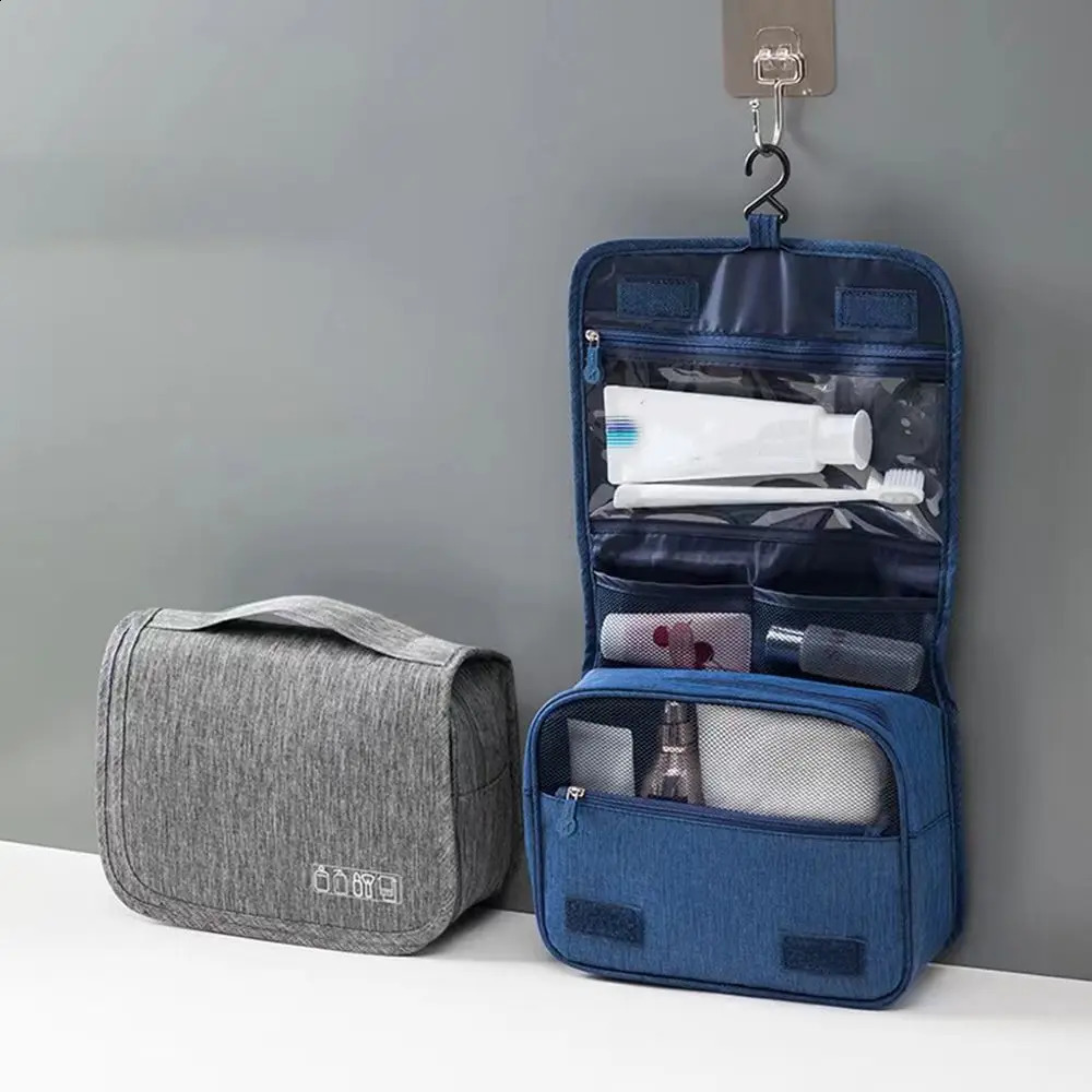High Quality Travel Makeup Bag Waterproof Cosmetic Bag Toiletries Organizer Hanging Dry and Wet Separation Storage Bag 250528