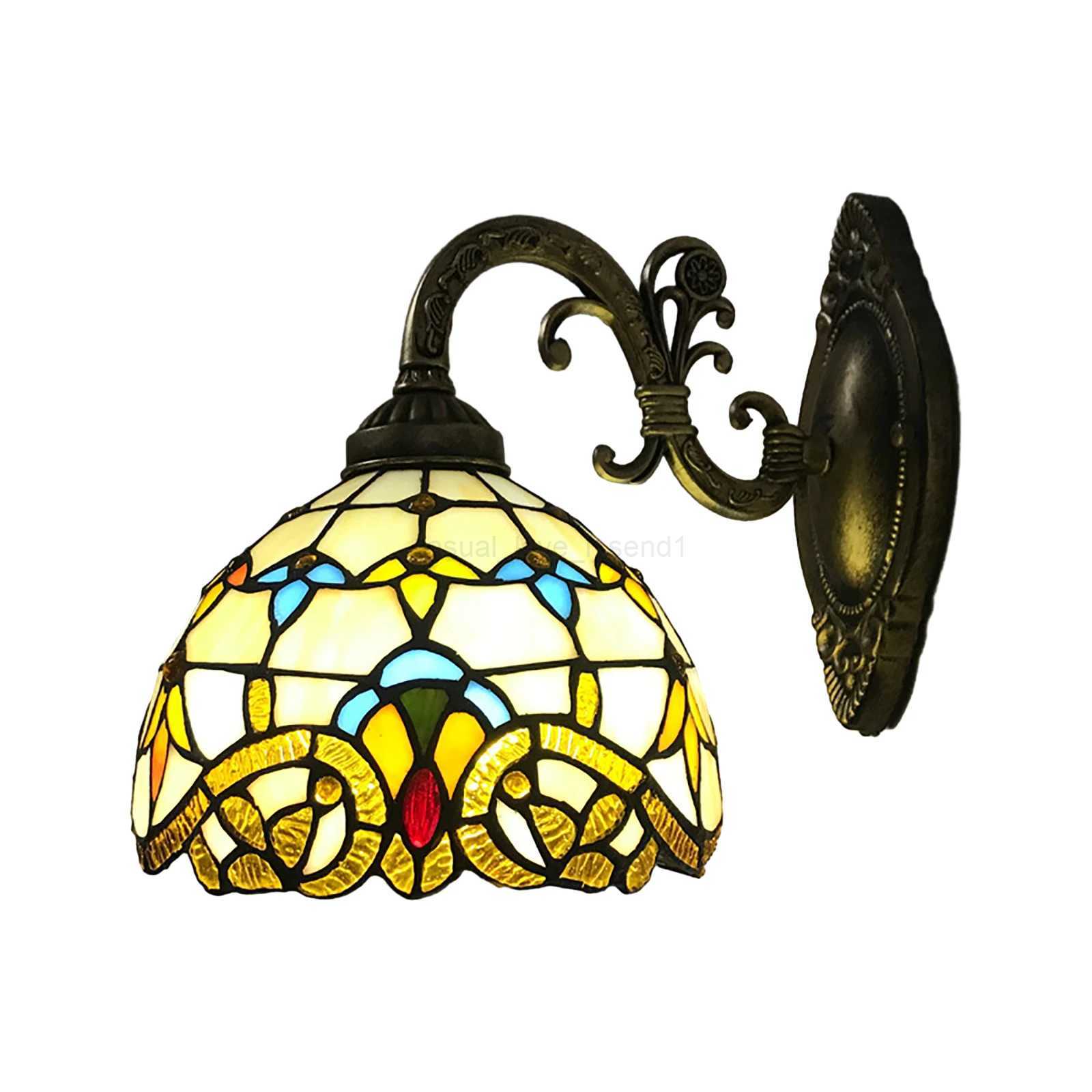 Tiffany Style Beige Dome Glass Wall Lamp Victorian Style For Bedroom Living Room Dining Room Balcony LoftCL240722