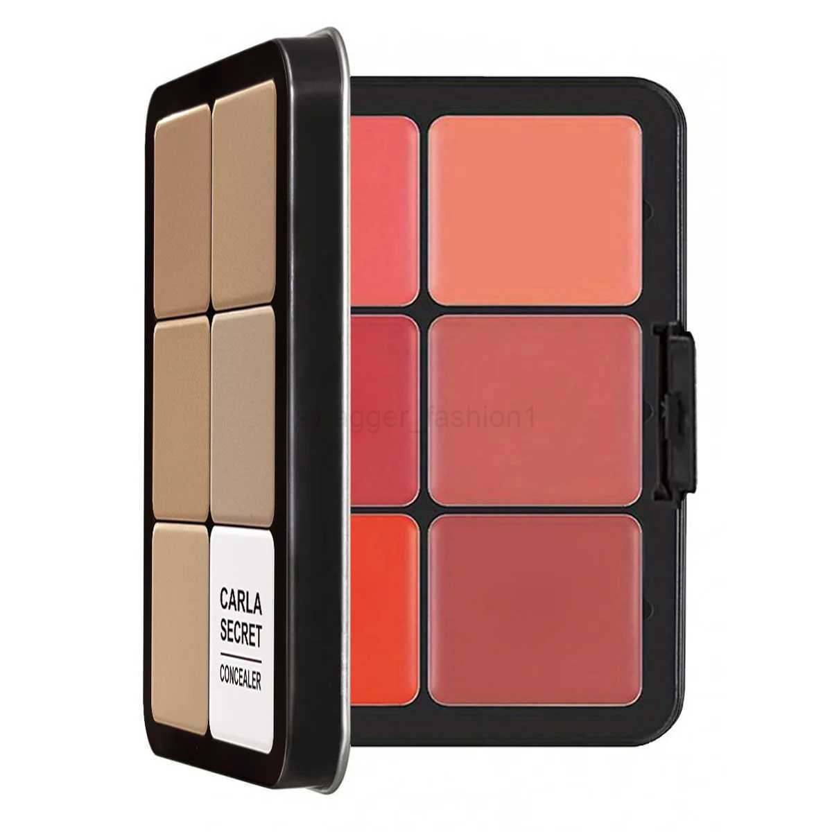 Makeup Blush Cream Palette for Cheeks Multi-functional Concealer Makeup Palette with BrusherNatural Matte Long Wearing 12 ColorB240722