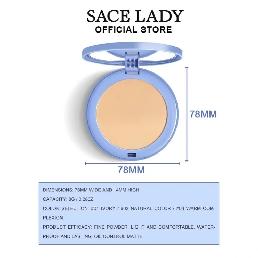SACE LADY Silky Smooth Pressed Fully Cover Concealer Soft Mist Natural Lasting Makeup Powder Durable Waterproof Cosmetics X251023