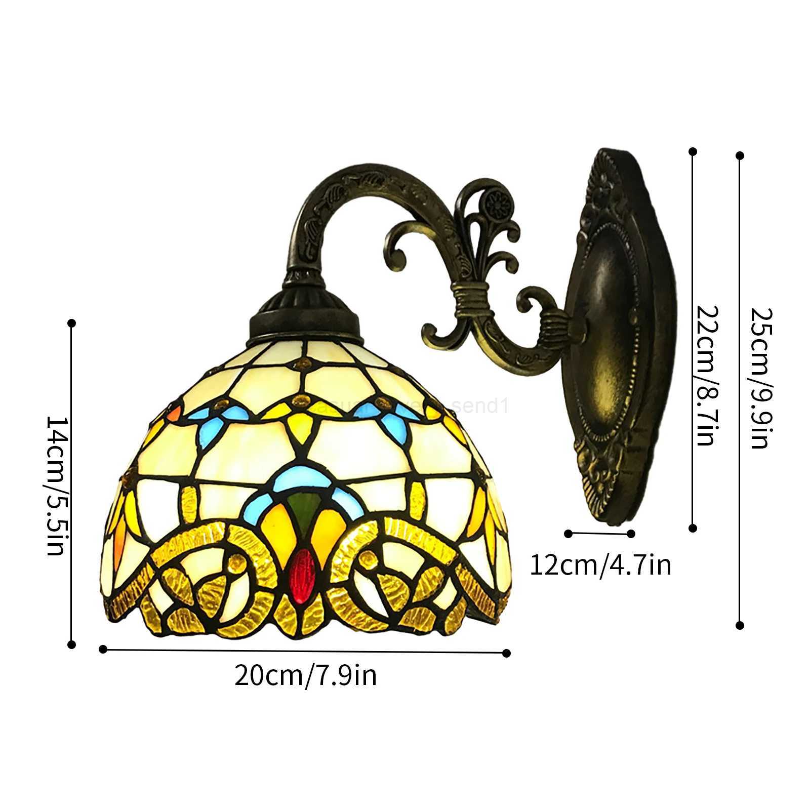 Tiffany Style Beige Dome Glass Wall Lamp Victorian Style For Bedroom Living Room Dining Room Balcony LoftCL240722