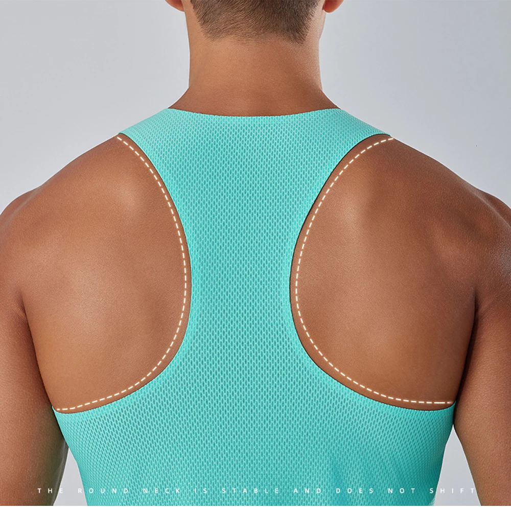 Mens Running Tank Top Gym Singlet Quick Dry Sleeveless Sport Tank Tops Bodybuilding Shirt Athletics Workout Vest Marathon Tops 240715