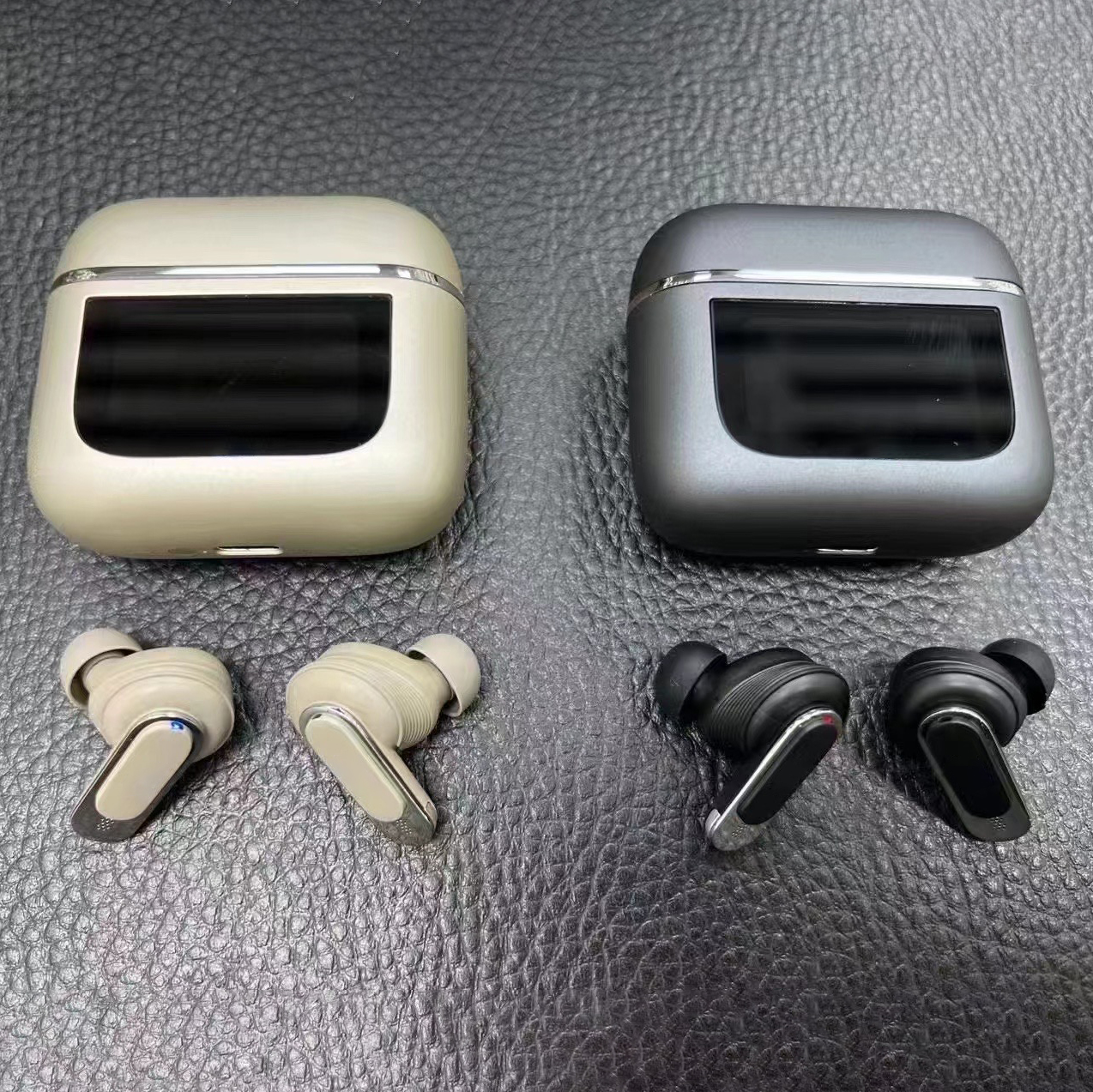 Full-color touch Smart Headphone Bluetooth Headphones Active Noise Cancelling bluetooth in-Ear Earphones Wireless Charging Box