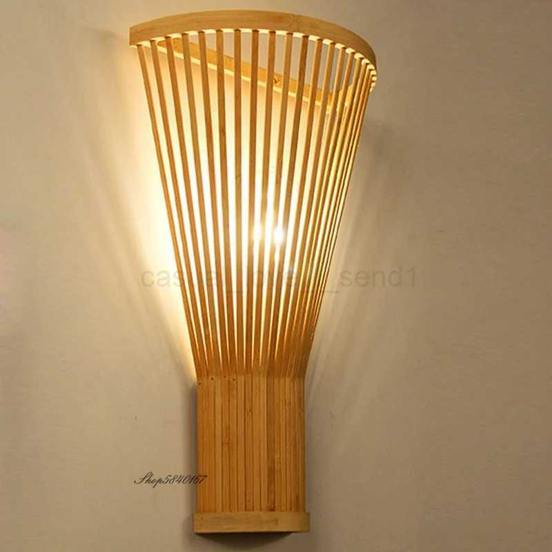 New Modern Wooden Wall Lamp Lights Creative Bamboo Sconce Wall Light for Living Room Bed Room Loft Wall Decor Lighting E27 LampsCL240722