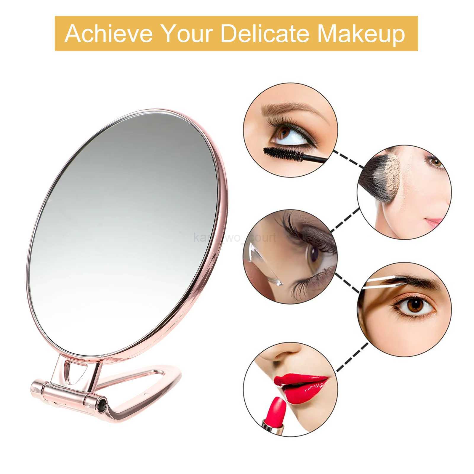 Vanity Mirror Magnifying Handheld Travel Vanity Mirror Double Sided Makeup Travel Portable Dressing With Handle Beauty MirrorM240722